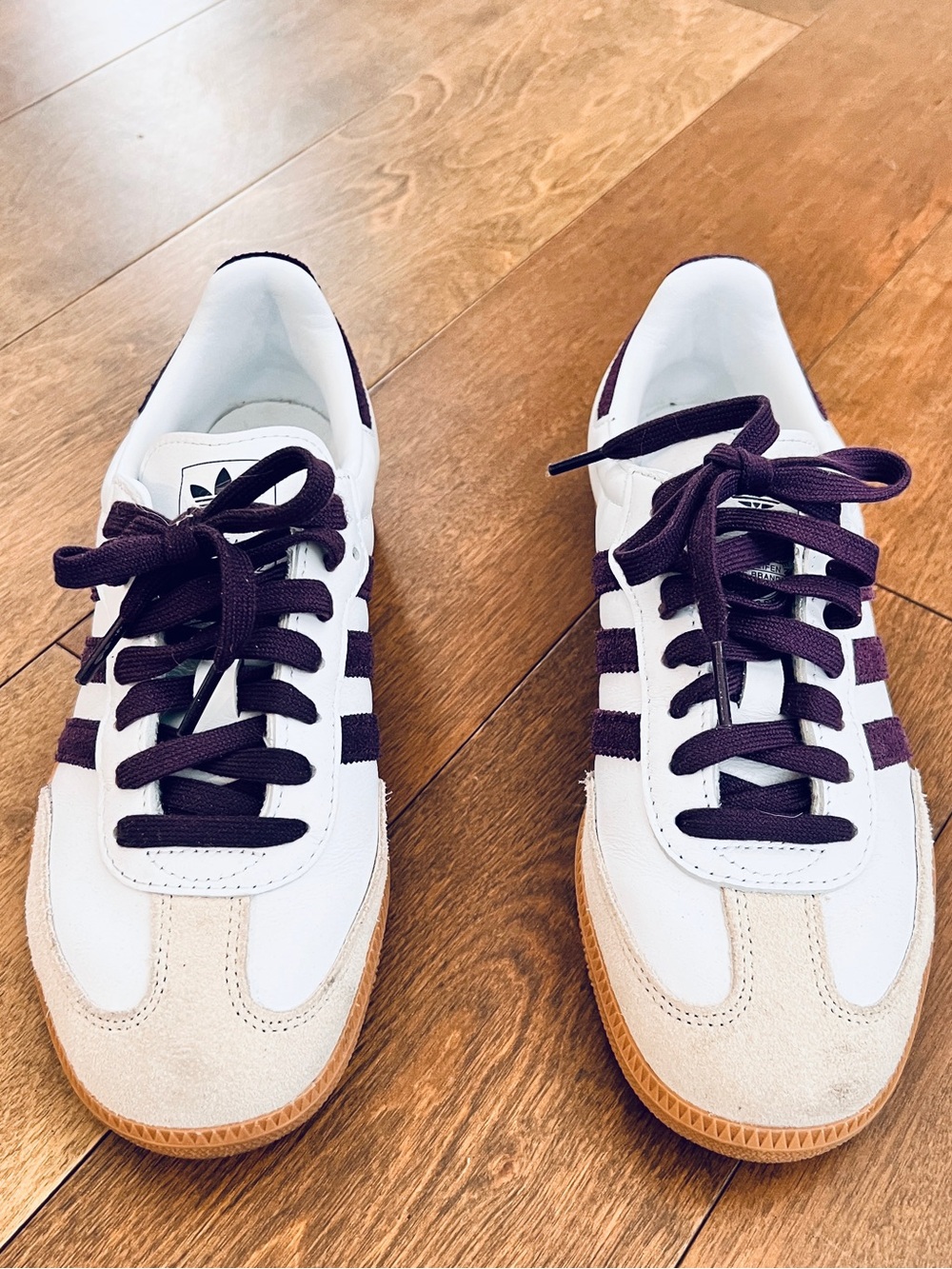 Adidas women White & Dark Purple Samba